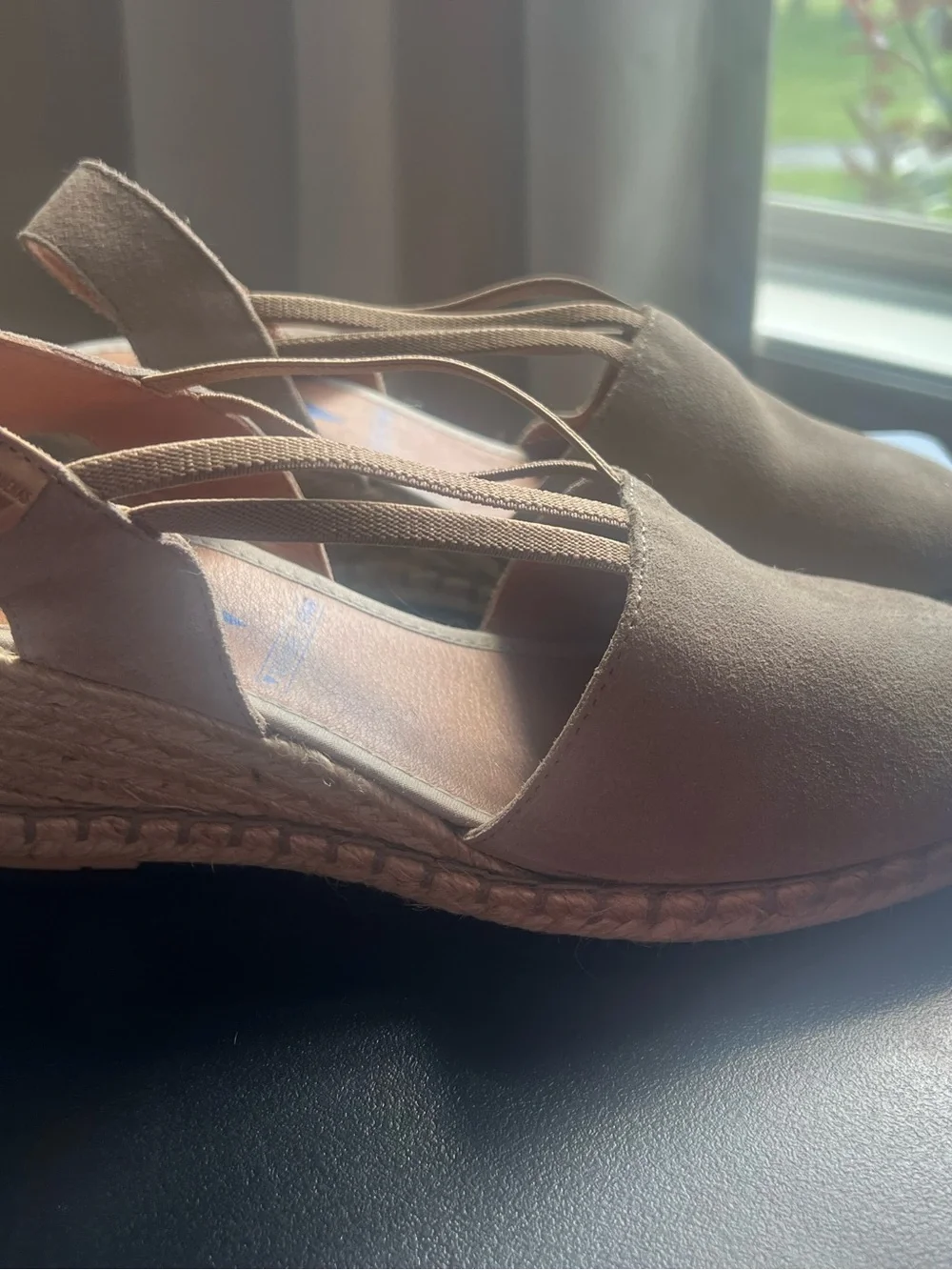 Women’s Taupe Espadrille Slingback Wedges